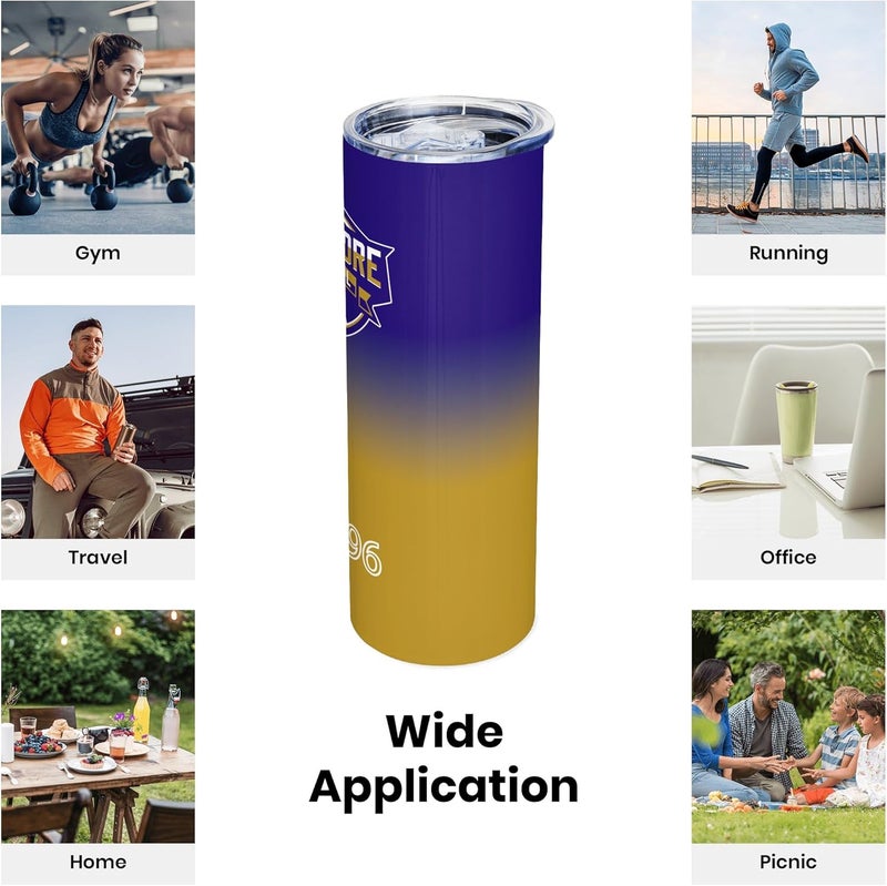 Suswoos Baltimore EST 1996 Tumblers 20oz Straight Skinny Car Cups Sports Travel Coffee Mug,Stainless Steel,Insulated,Classic Collection Gifts for Men Women Fans. - Image 4